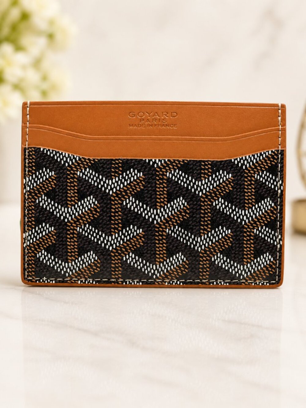 Goyard Saint-Sulpice Card Holder Brown/Tan Goyardine Canvas Made in France - Picture 3 of 6